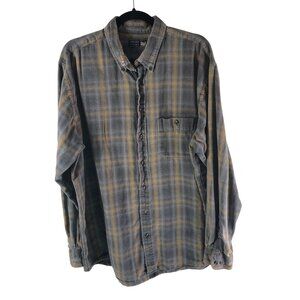 Arrow Mens Flannel Shirt Button Up Long Sleeve Cotton Plaid Beige Gray XXLT